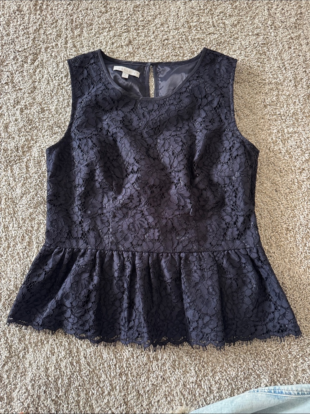 Talbots navy blue Sleeveless Peplum Tank Top
